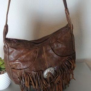 Brown Leather Western Purse
